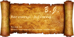 Berzsenyi Julianna névjegykártya